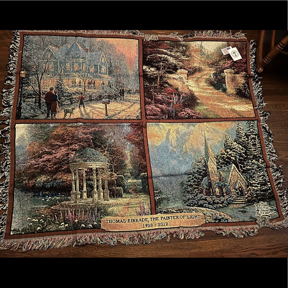 Thomas Kinkade Memorial Tapestry Throw; The Painter of Light